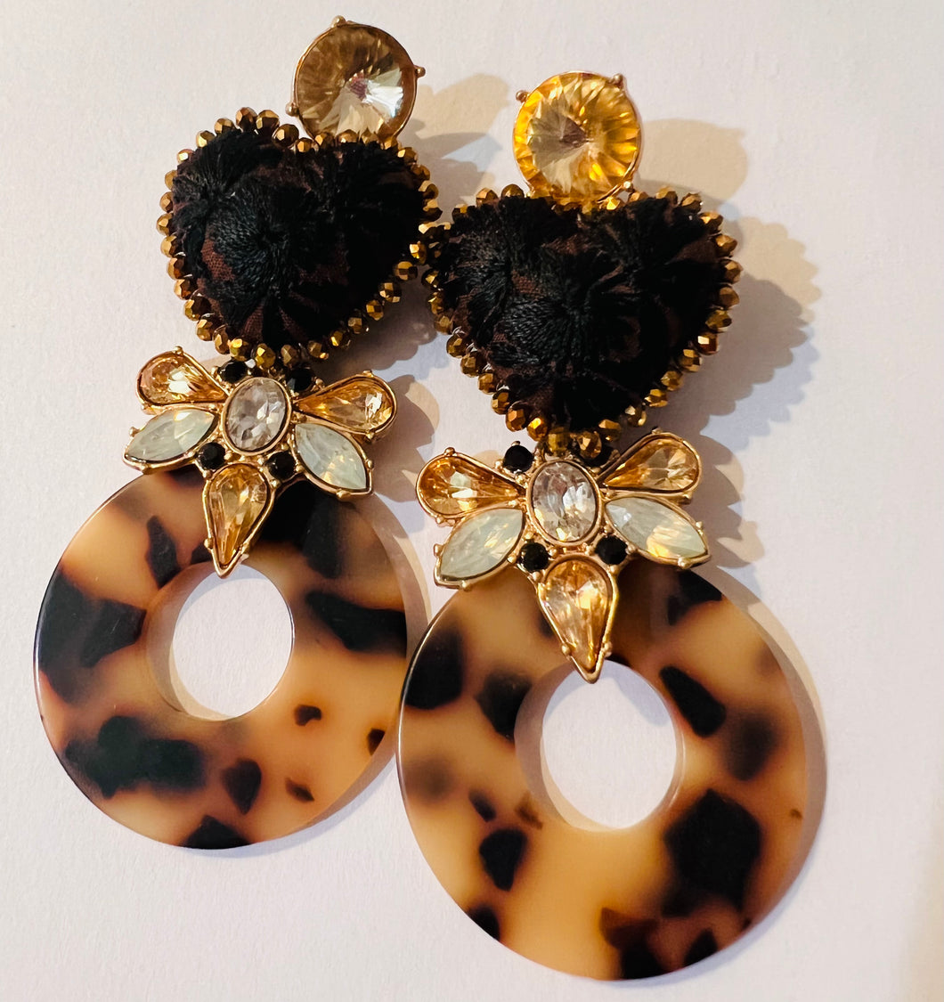 Earring Black With Brown